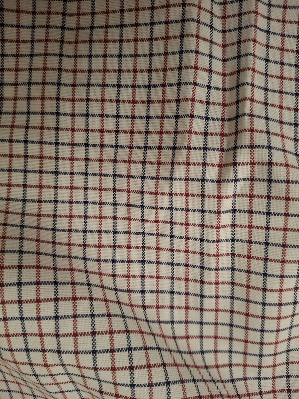 Ralph Lauren Men’s Button-Down Plaid Shirt - White with Navy & Red Check